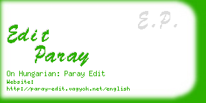 edit paray business card